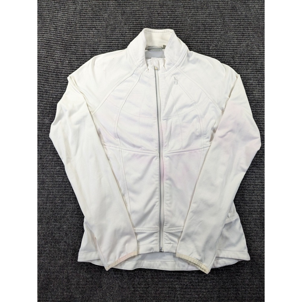 Athleta Jacket Womens XS White Stretch Full Zip Workouts Gym Training Athleisure